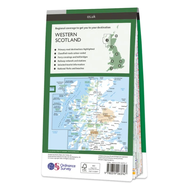 Ordnance Survey Road 2: Map of Western Scotland and The Western Isles-1